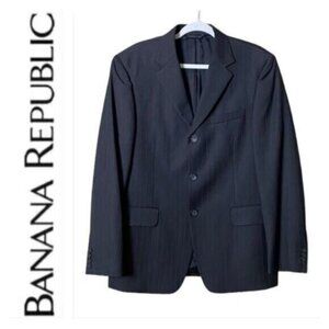 Banana Republic Modern Mens Wool Blazer 42S Made in Italy Academia Career Formal